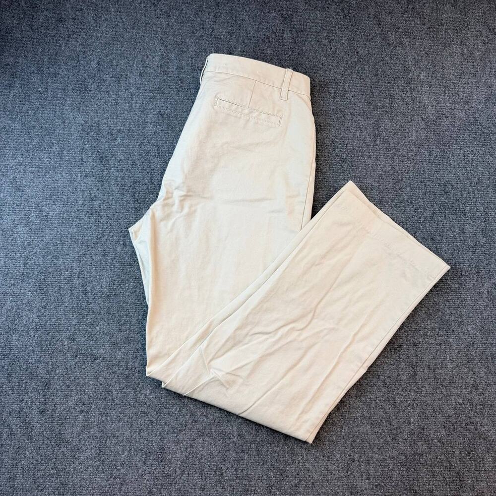 GAP Stretch Classic Fit Bootcut Pants Women 14R Beige Mid Rise